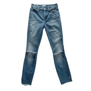 Mother Jeans Women's Sz 24 The Vamp Fray  Crack The Whip Raw Hem Denim Jeans